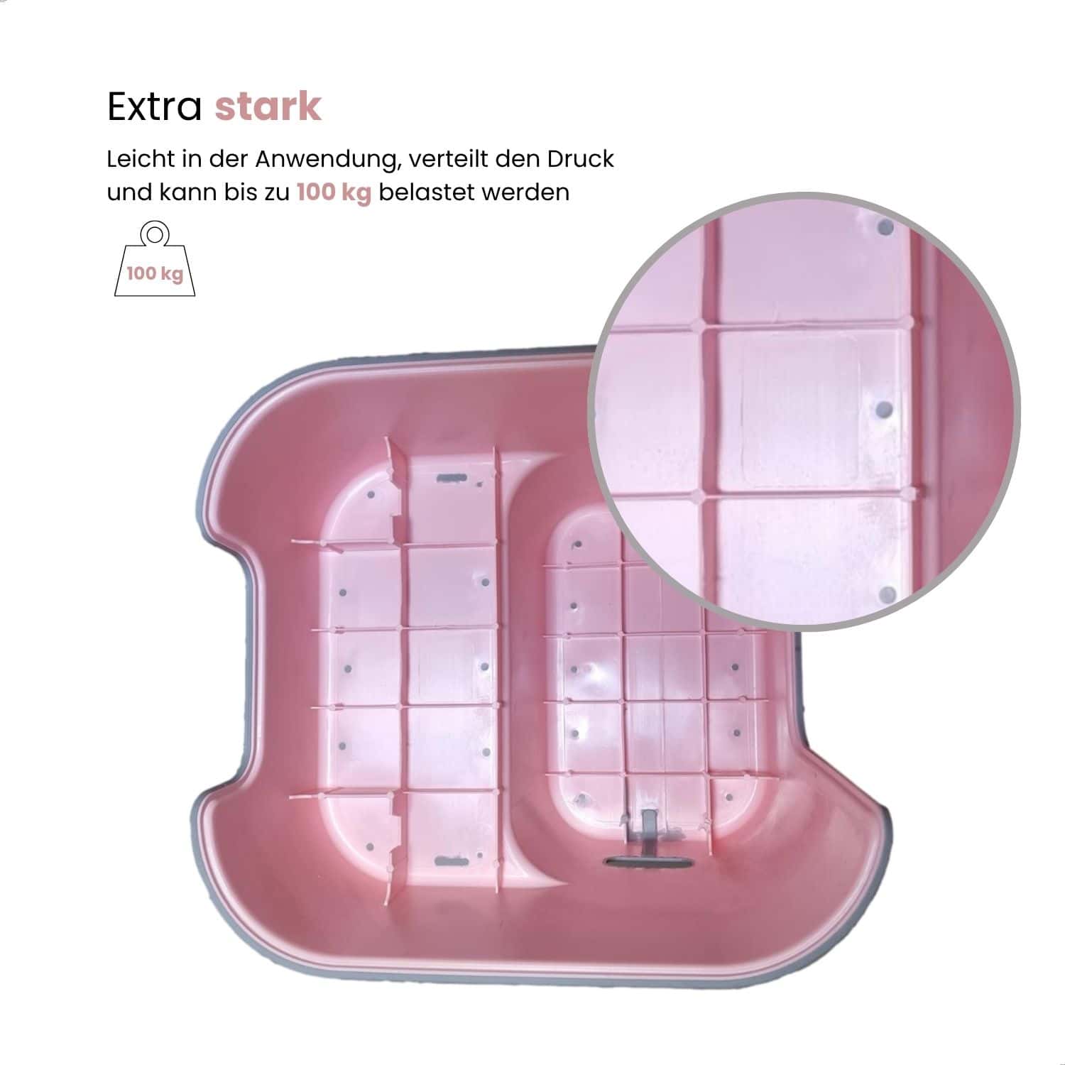 UkkieBoo Tritthocker Rosa - Belastbar bis 100 kg